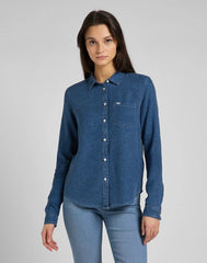 LEE REGULAR SHIRT DAMSKA KOSZULA JEANSOWA DŁUGI RĘKAW ARCTIC ICE L46AUGUW 112145212