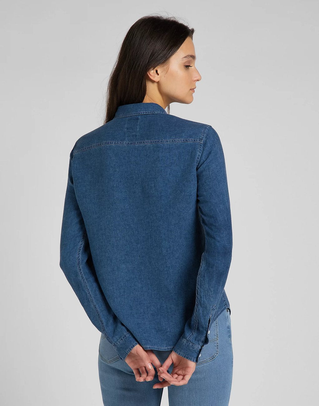 LEE REGULAR SHIRT DAMSKA KOSZULA JEANSOWA DŁUGI RĘKAW ARCTIC ICE L46AUGUW 112145212