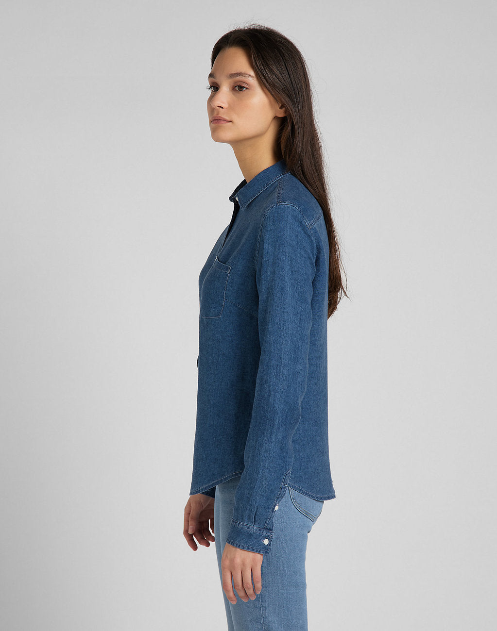 LEE REGULAR SHIRT DAMSKA KOSZULA JEANSOWA DŁUGI RĘKAW ARCTIC ICE L46AUGUW 112145212