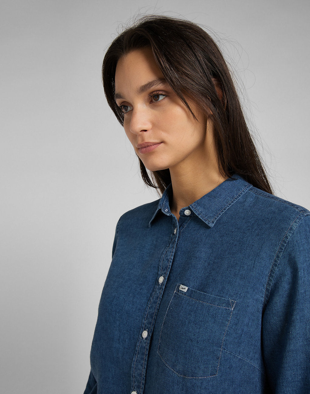 LEE REGULAR SHIRT DAMSKA KOSZULA JEANSOWA DŁUGI RĘKAW ARCTIC ICE L46AUGUW 112145212