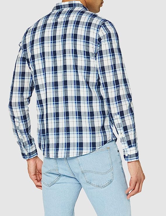LEE REGULAR SHIRT MĘSKA KOSZULA MATERIAŁOWA NAVY L69HME35 112117213