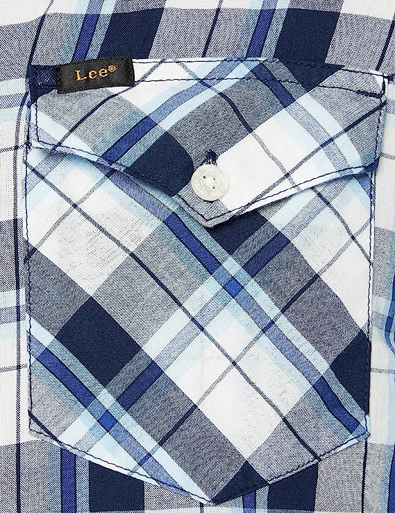 LEE REGULAR SHIRT MĘSKA KOSZULA MATERIAŁOWA NAVY L69HME35 112117213