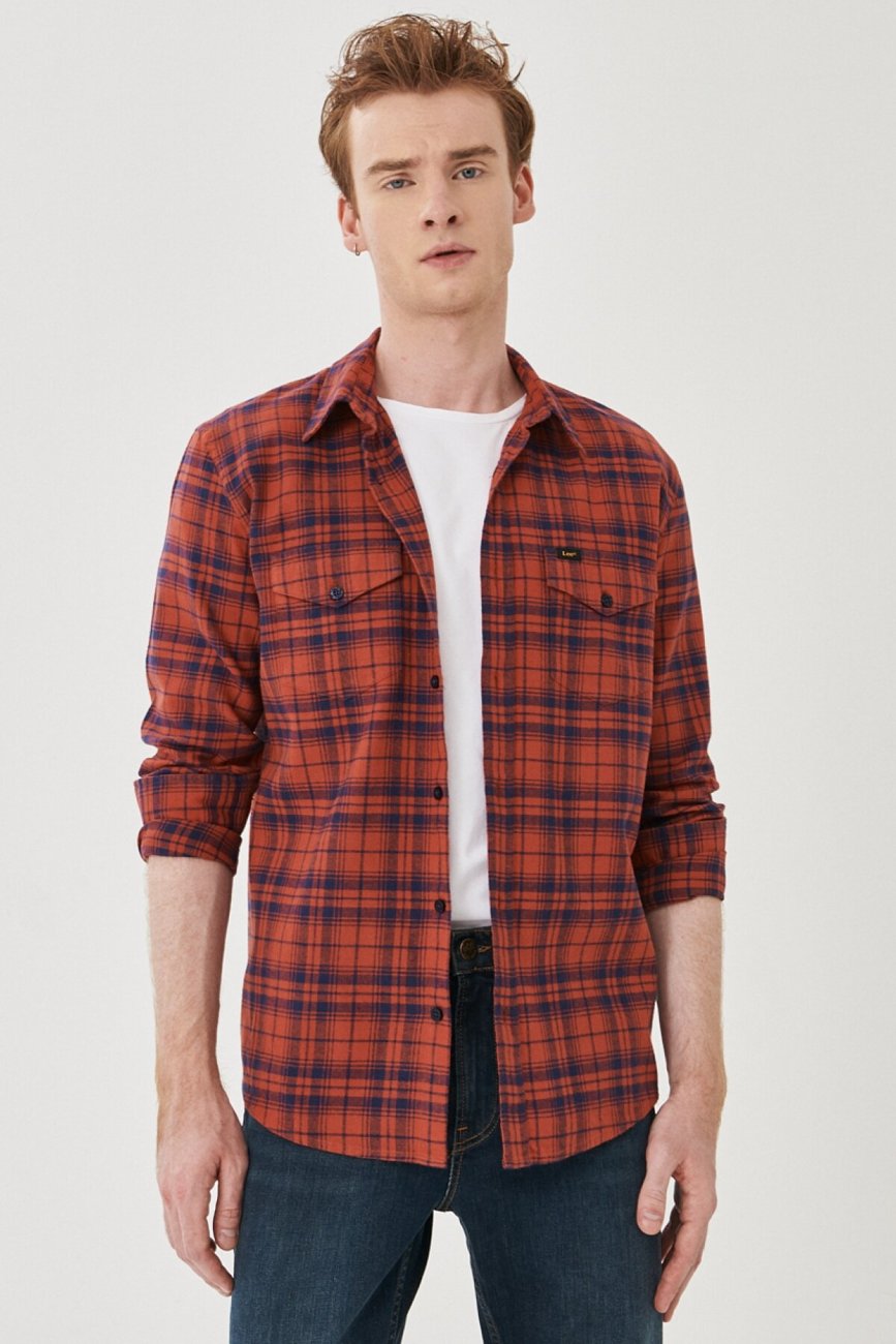 LEE REGULAR SHIRT RED OCHRE L69HCAOE 112140628