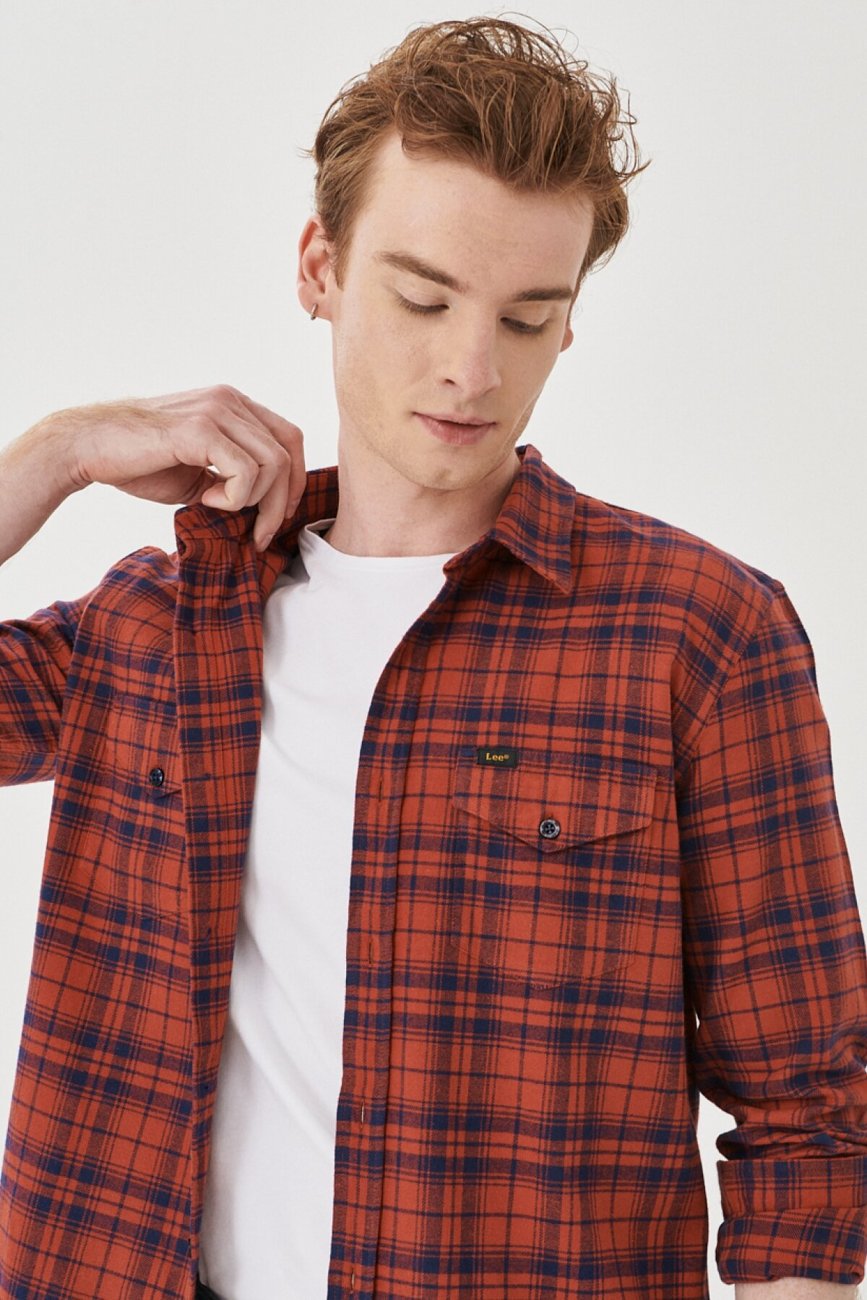 LEE REGULAR SHIRT RED OCHRE L69HCAOE 112140628