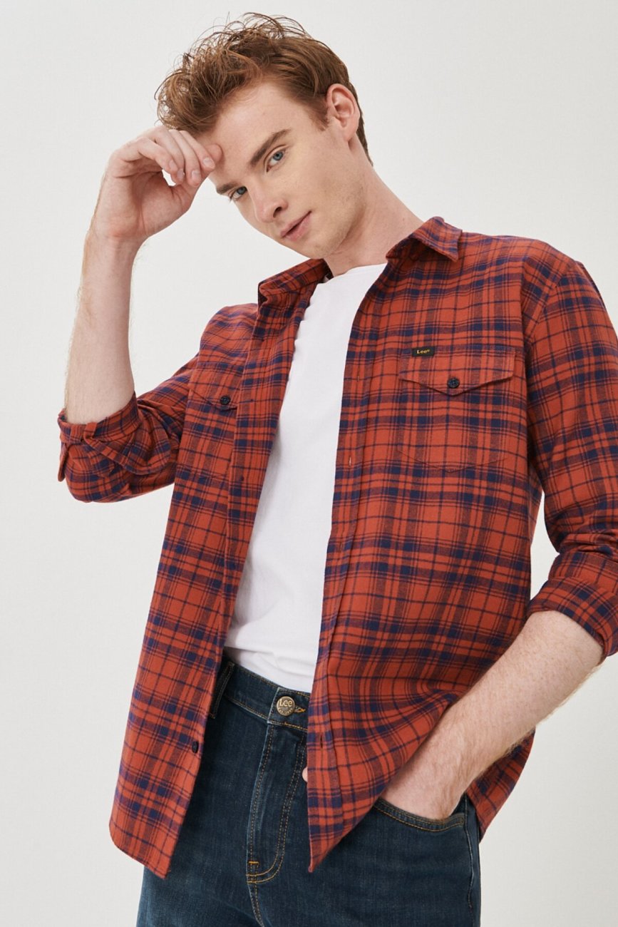 LEE REGULAR SHIRT RED OCHRE L69HCAOE 112140628