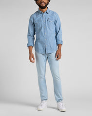 LEE REGULAR WESTERN MĘSKA KOSZULA JEANSOWA NAVY L66WNS35 112145395