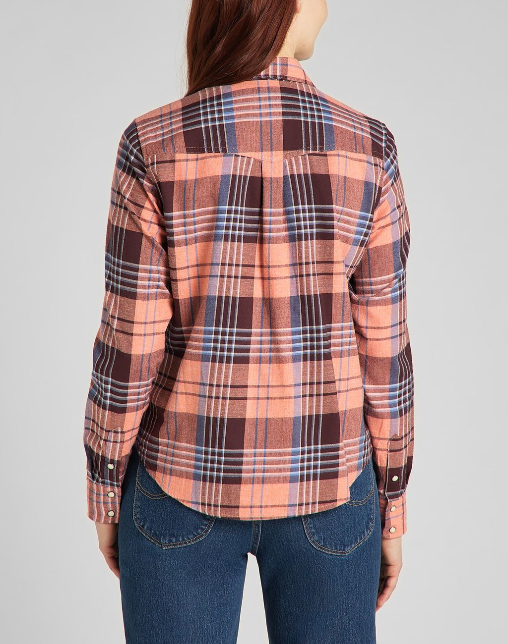 LEE REGULAR WESTERN SHIRT KOSZULA W KRATĘ DŁUGI RĘKAW DESERT ORANGE L45SXAOB 112140154