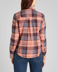 LEE REGULAR WESTERN SHIRT KOSZULA W KRATĘ DŁUGI RĘKAW DESERT ORANGE L45SXAOB 112140154