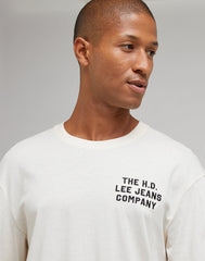 LEE RELAXED TEE MĘSKA KOSZULKA Z DŁUGIM RĘKAWEM LONGSLEEVE ECRU 112341753 LL94016990