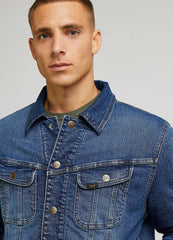 Lee Reversable Rider Jacket Męska Kurtka Jeansowa Dżinsowa Na Guziki Mid Dark L89HPME46