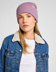 LEE RIBBED BEANIE DAMSKA CZAPKA ZIMOWA CIEPŁA PRETTY PLUM 112358334 LW81016297