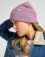 LEE RIBBED BEANIE DAMSKA CZAPKA ZIMOWA CIEPŁA PRETTY PLUM 112358334 LW81016297
