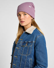 LEE RIBBED BEANIE DAMSKA CZAPKA ZIMOWA CIEPŁA PRETTY PLUM 112358334 LW81016297