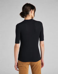 LEE RIBBED SS TEE DAMSKA BLUZKA KRÓTKI RĘKAW BLACK L40IRD01 112140008