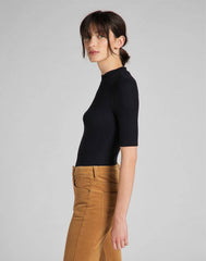 LEE RIBBED SS TEE DAMSKA BLUZKA KRÓTKI RĘKAW BLACK L40IRD01 112140008