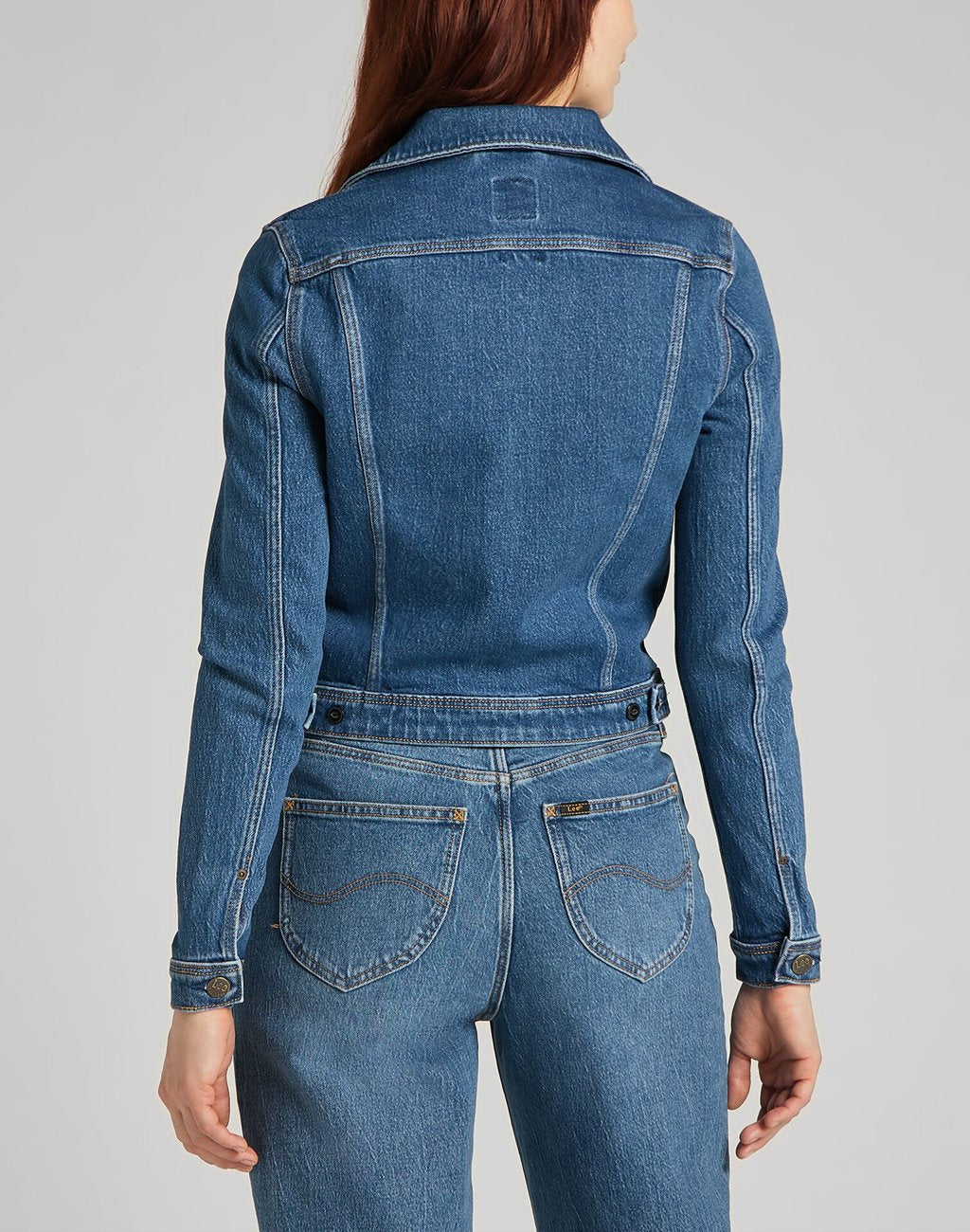 LEE RIDER JACKET DAMSKA KURTKA JEANSOWA WORN IRIS L54MMWQW 112140282