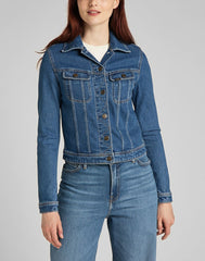 LEE RIDER JACKET DAMSKA KURTKA JEANSOWA WORN IRIS L54MMWQW 112140282