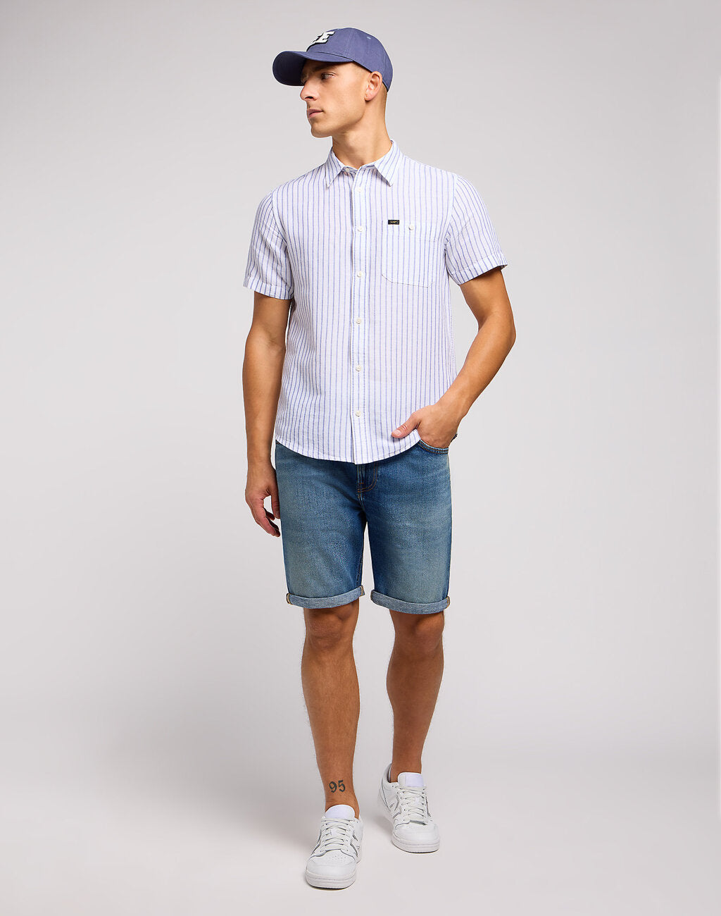 Męskie Krótkie Spodenki Jeansowe Lee Rider Short Warm Breeze 112349232 L73F016080