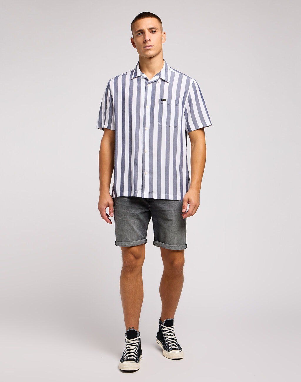 LEE RIDER SHORT MĘSKIE SZORTY KRÓKIE SPODENKI JEANSOWE WASHED GREY 112349328 L73F015973