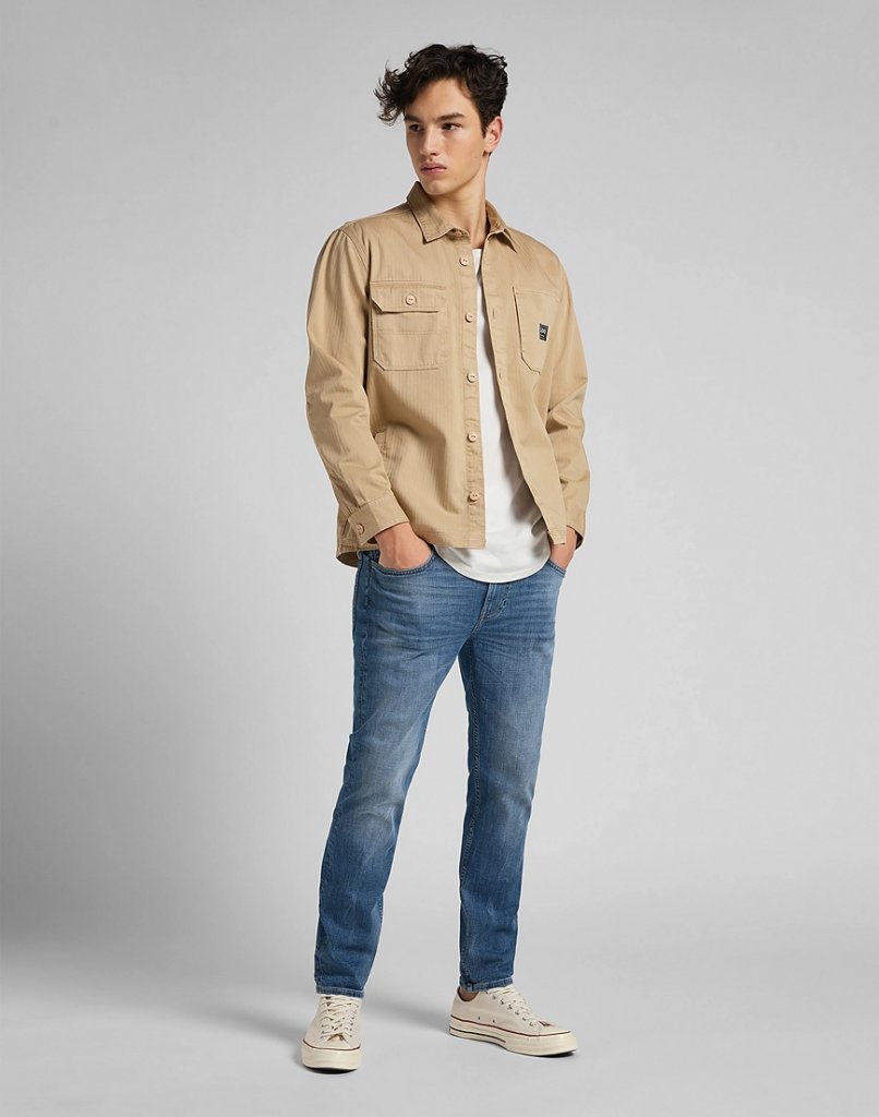 LEE Rider Cropped MĘSKIE SPODNIE JEANSOWE LT VISUAL CODY L75GNLUF 112120899