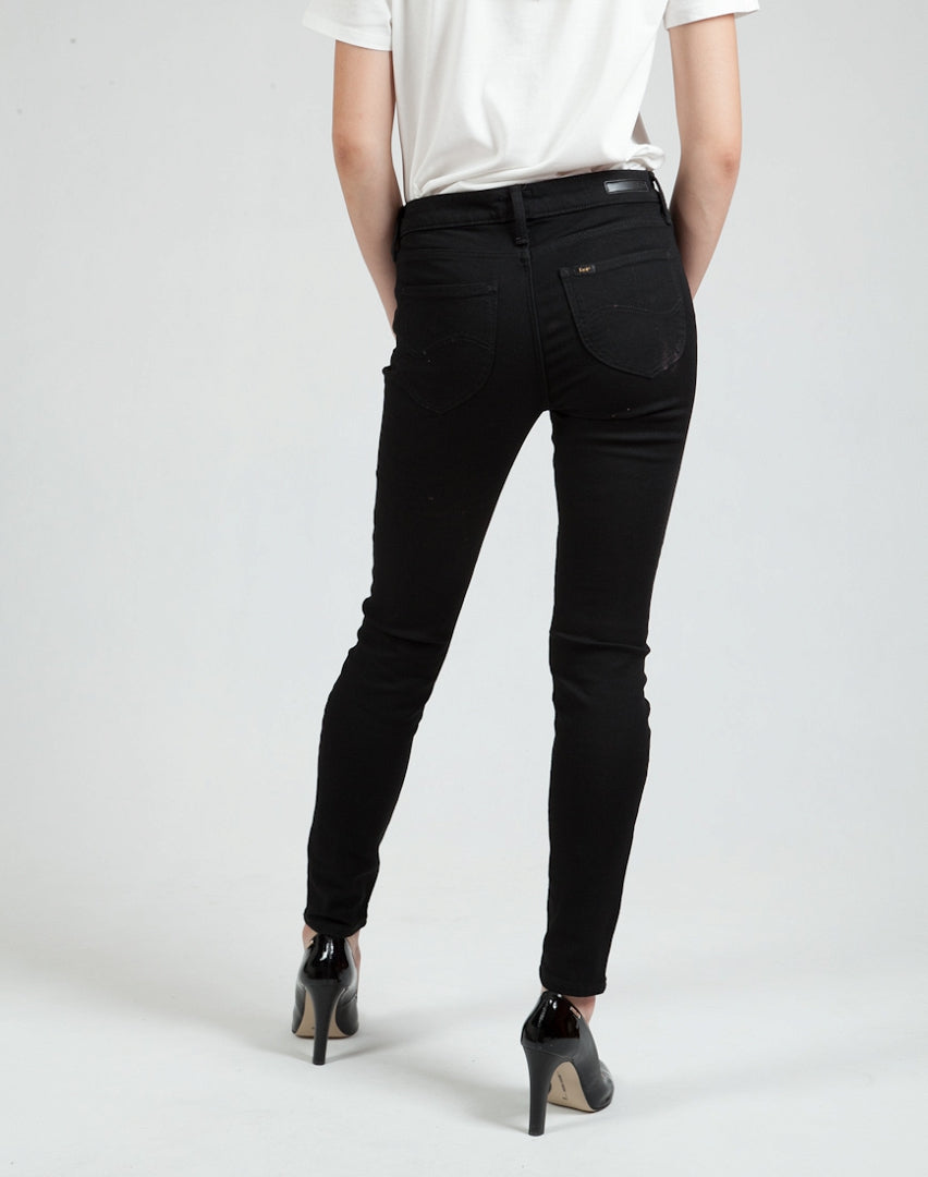 LEE SCARLETT DAMSKIE SPODNIE JEANSOWE JEANS DŻINSY BLACK RINSE L526SH47 112111903