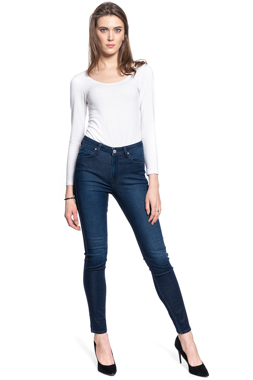LEE SCARLETT HIGH DAMSKIE SPODNIE JEANSOWE CLEAN WHEATON L626RKEX 112140401