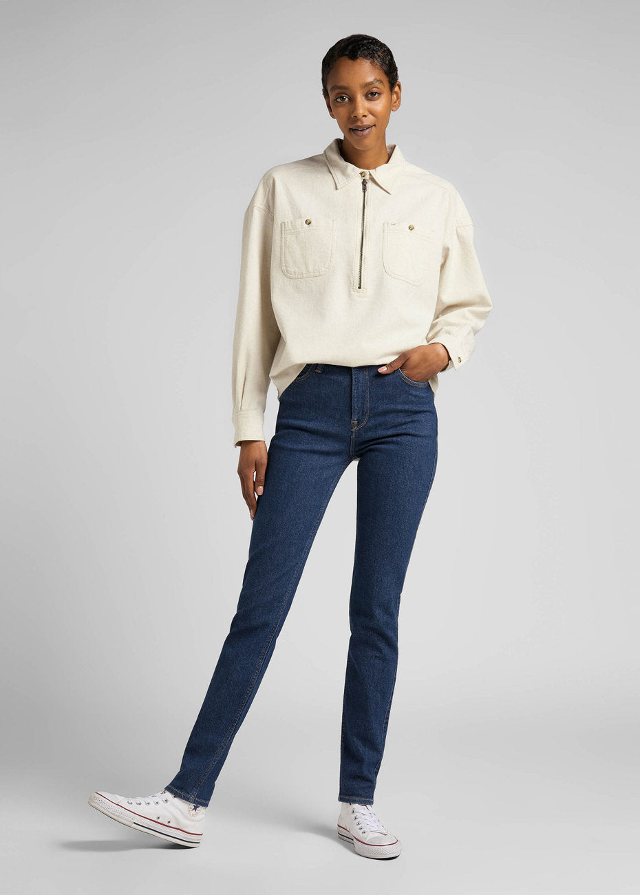 Lee Scarlett High Damskie Spodnie Jeansowe Dark Hydro L626FAKQ 112320168