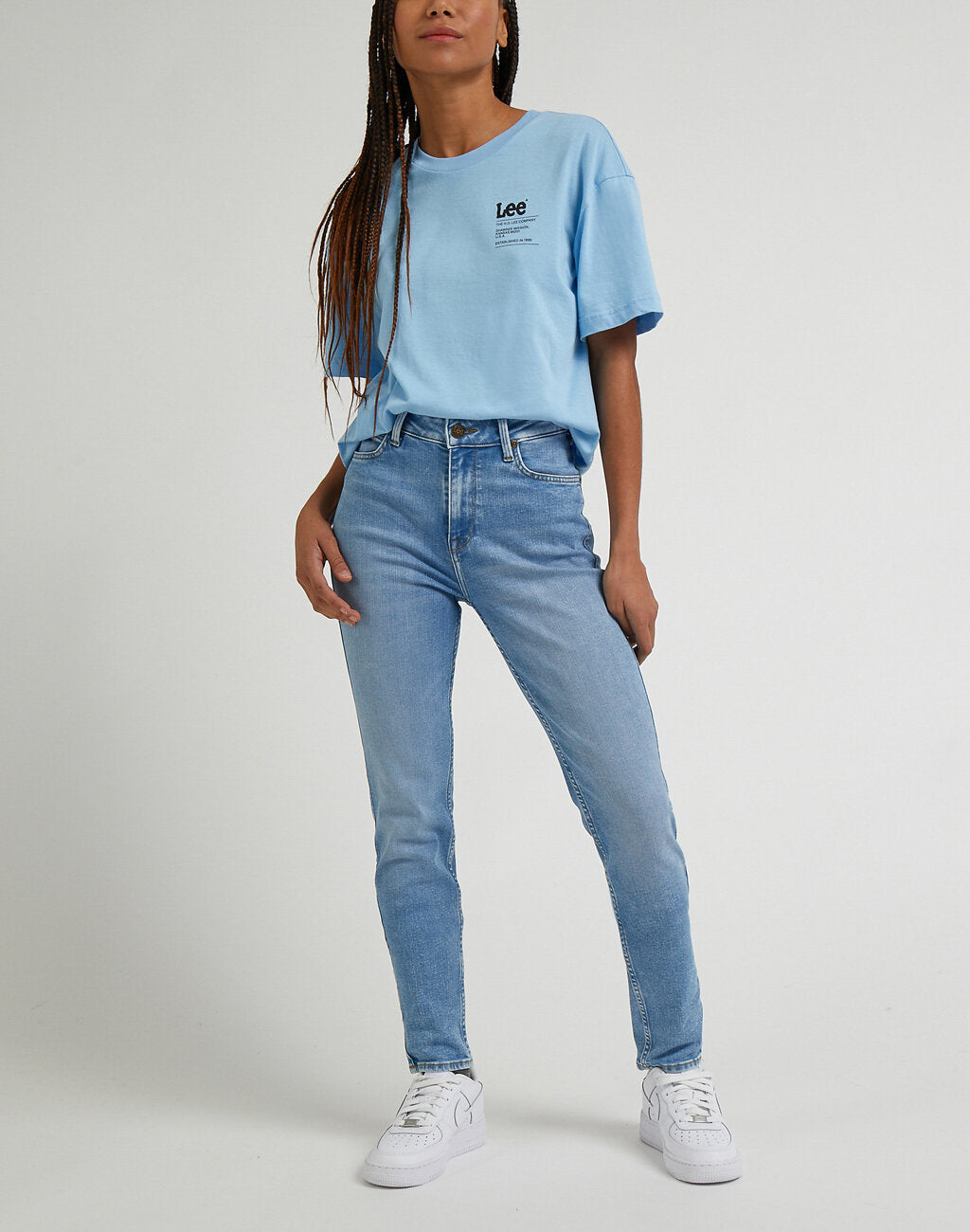 LEE SCARLETT HIGH DAMSKIE SPODNIE JEANSOWE JEANSY DŻINS RUSHING IN LIGHT L626GUB43 112333697