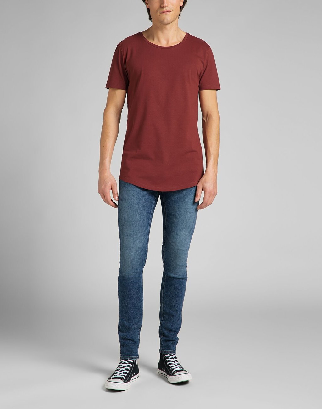 LEE SHAPED TEE MĘSKI T-SHIRT KOSZULKA FIRED BRICK L62JEPTM 112140416