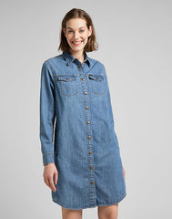 Sukienka Jeansowa Damska Lee Shirt Dress Mid Stone L50DPLVK 112145226