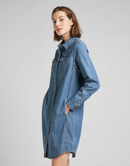 Sukienka Jeansowa Damska Lee Shirt Dress Mid Stone L50DPLVK 112145226