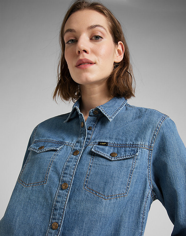 Sukienka Jeansowa Damska Lee Shirt Dress Mid Stone L50DPLVK 112145226
