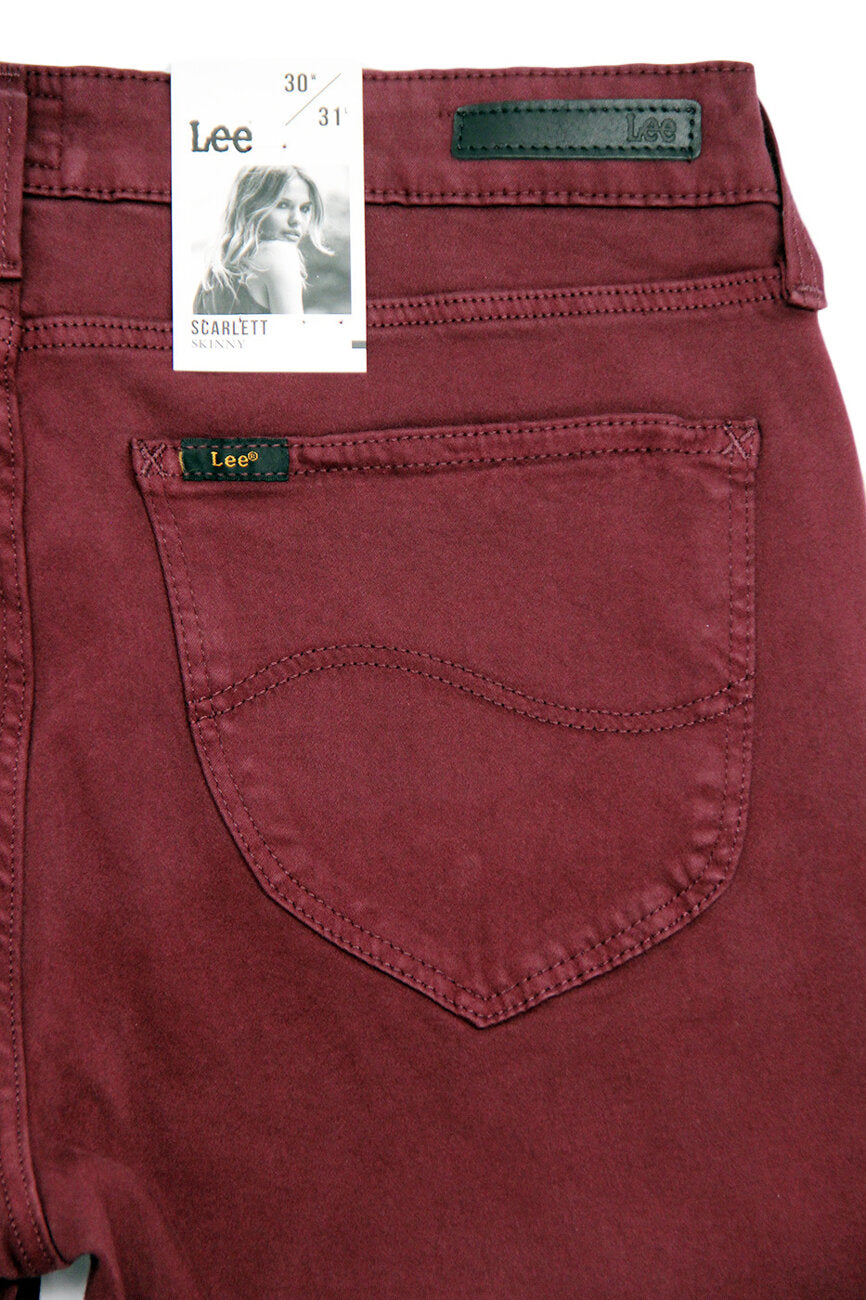 Spodnie Damskie Lee Skinny Scarlett Rich Burgundy L526GHIS