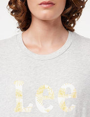 LEE SLIM LOGO TEE DAMSKA KOSZULKA Z NADRUKIEM LOGO T-SHIRT SHARP GREY MELE L43KEH03 112109660