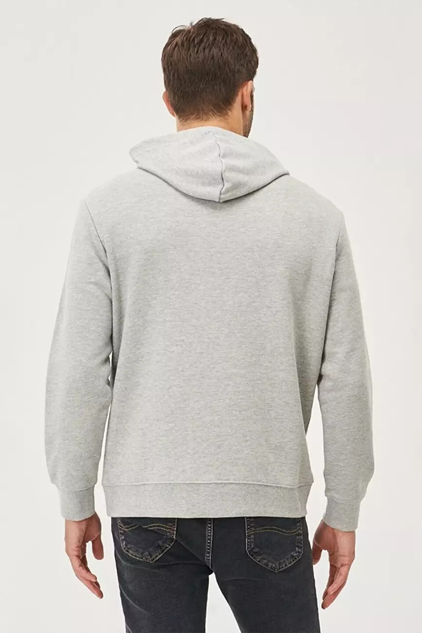 LEE SMALL TRIANGLE HOODI MĘSKA BLUZA Z KAPTUREM LOGO GREY MELE L82DEJ37 112140909