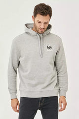 LEE SMALL TRIANGLE HOODI MĘSKA BLUZA Z KAPTUREM LOGO GREY MELE L82DEJ37 112140909