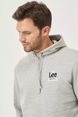 LEE SMALL TRIANGLE HOODI MĘSKA BLUZA Z KAPTUREM LOGO GREY MELE L82DEJ37 112140909