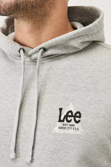 LEE SMALL TRIANGLE HOODI MĘSKA BLUZA Z KAPTUREM LOGO GREY MELE L82DEJ37 112140909