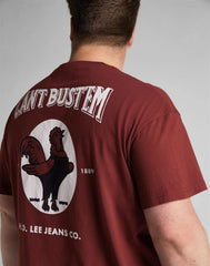 LEE SS CANT BUSTEM TEE MĘSKI T-SHIRT KOSZULKA NADRUK FIRED BRICK L60YFETM 112140374