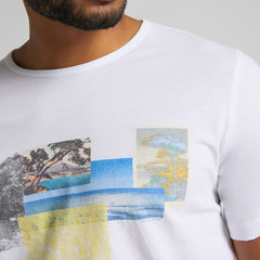 LEE SS PICTURE TEE MĘSKI T-SHIRT WHITE L60ZFE12 112113658