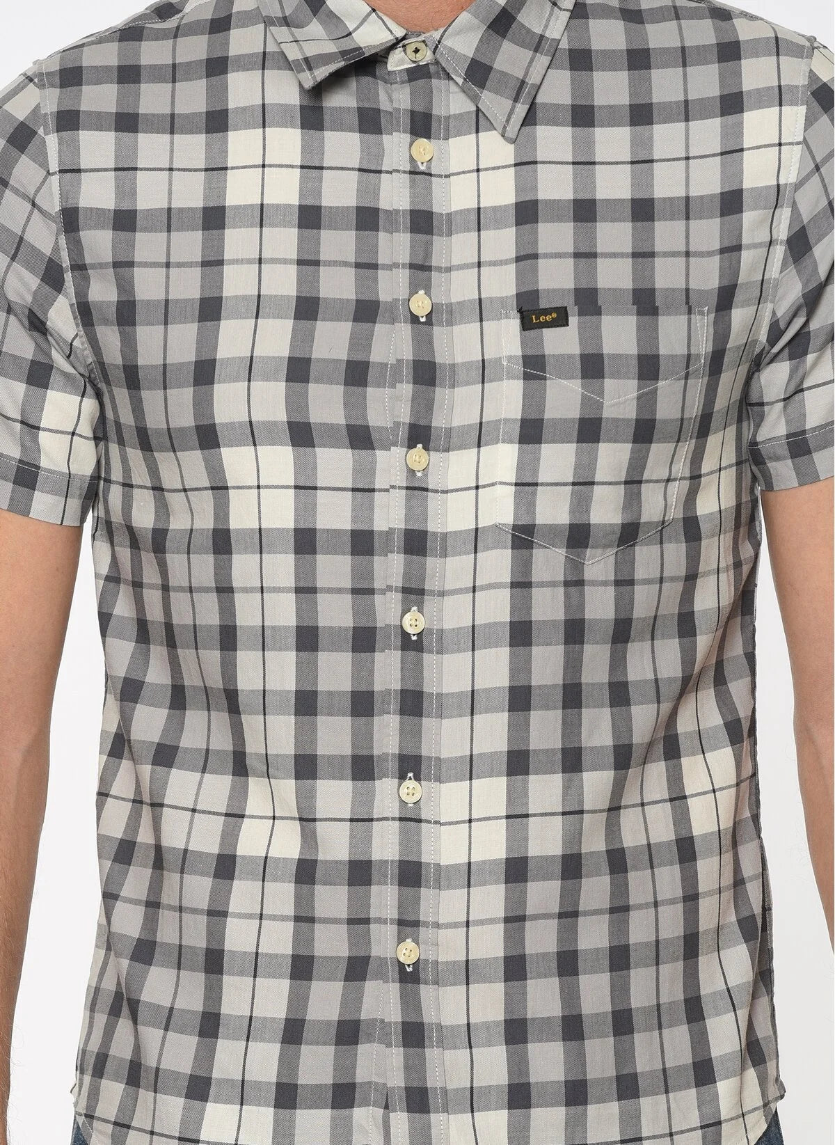 Koszula Męska Lee SS Shirt Krótki Rękaw Alloy Grey L875JPJB