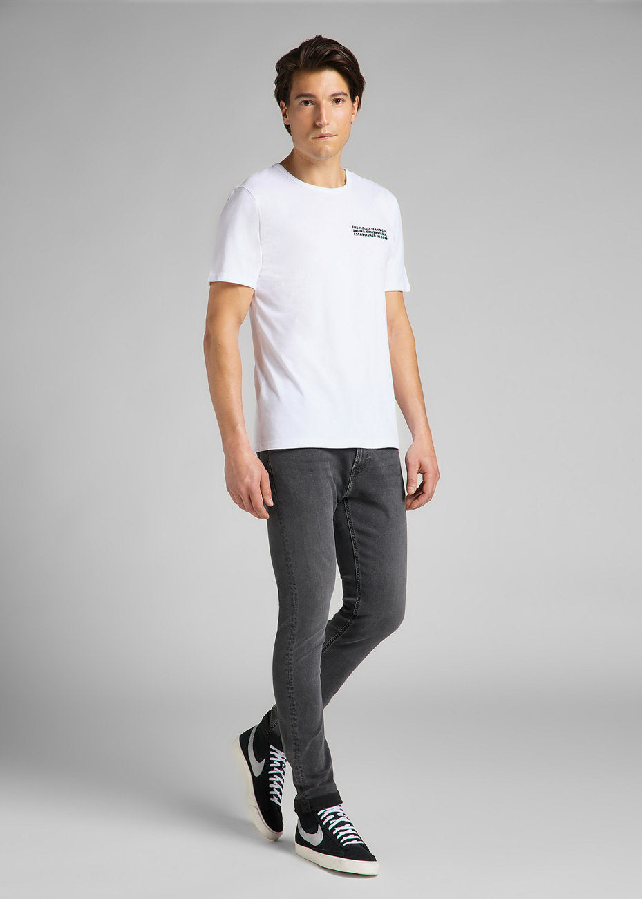 LEE SS TONAL LOGO MĘSKI T-SHIRT KOSZULKA TEE WHITE L60LFE12 112140315