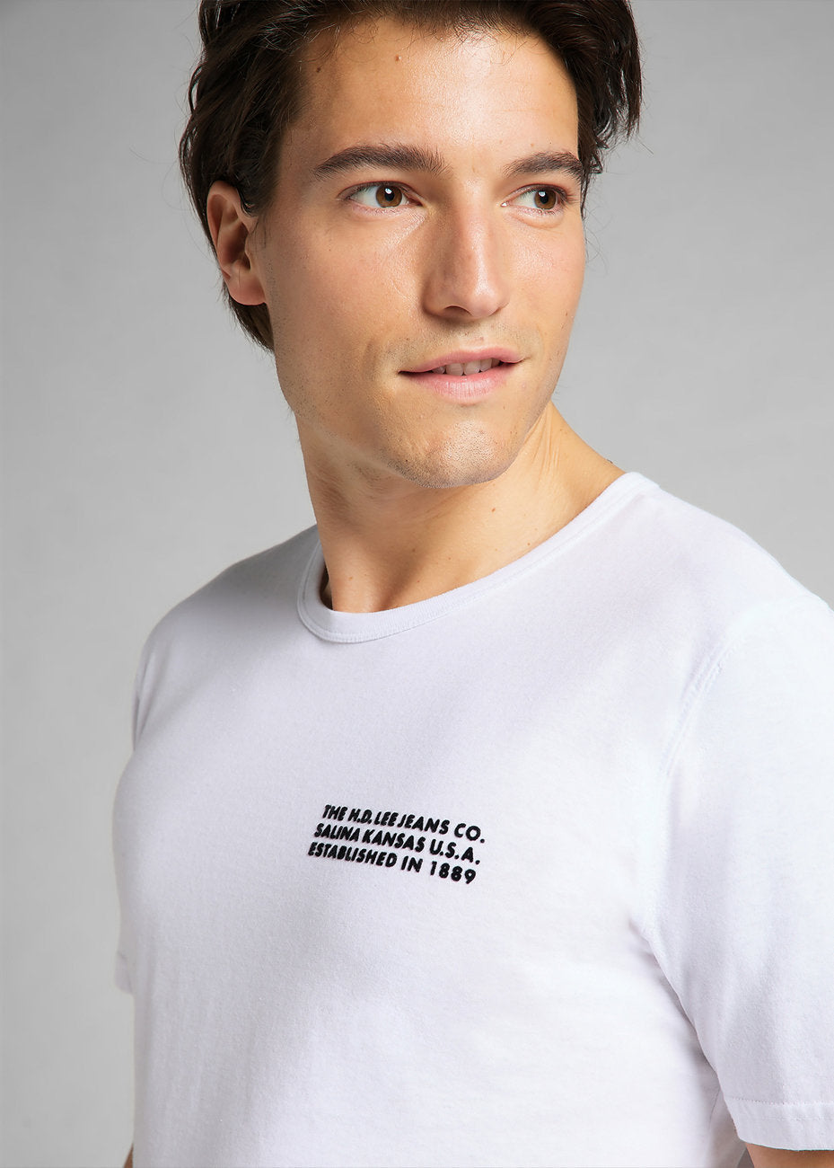 LEE SS TONAL LOGO MĘSKI T-SHIRT KOSZULKA TEE WHITE L60LFE12 112140315