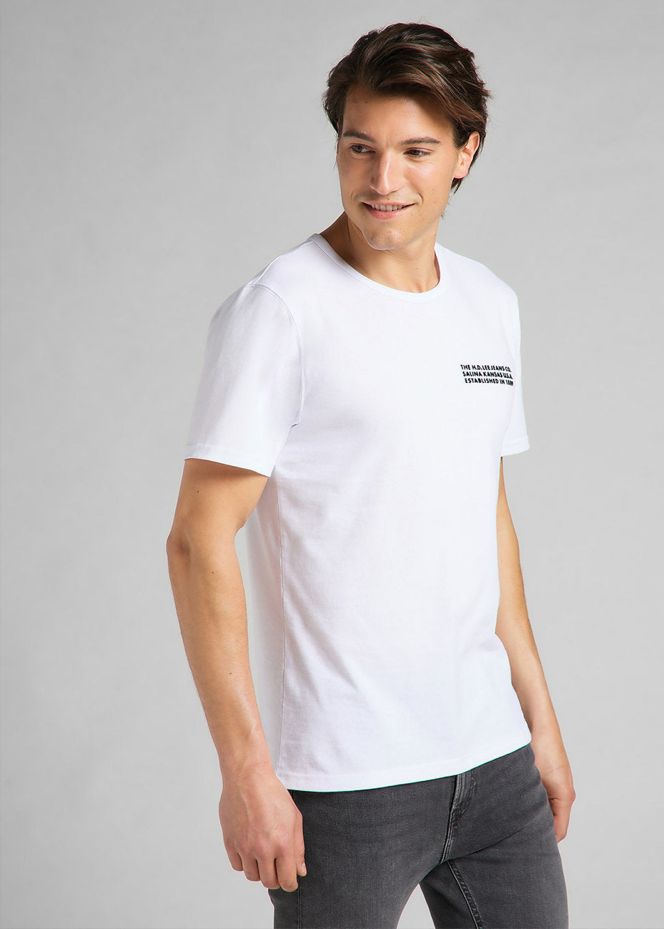 LEE SS TONAL LOGO MĘSKI T-SHIRT KOSZULKA TEE WHITE L60LFE12 112140315