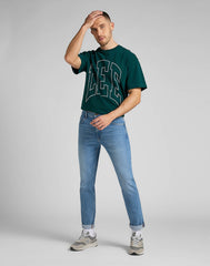 Lee SS Varsity Tee Męska Koszulka T-Shirt Logo Esmeralda L69CFE96 112321823