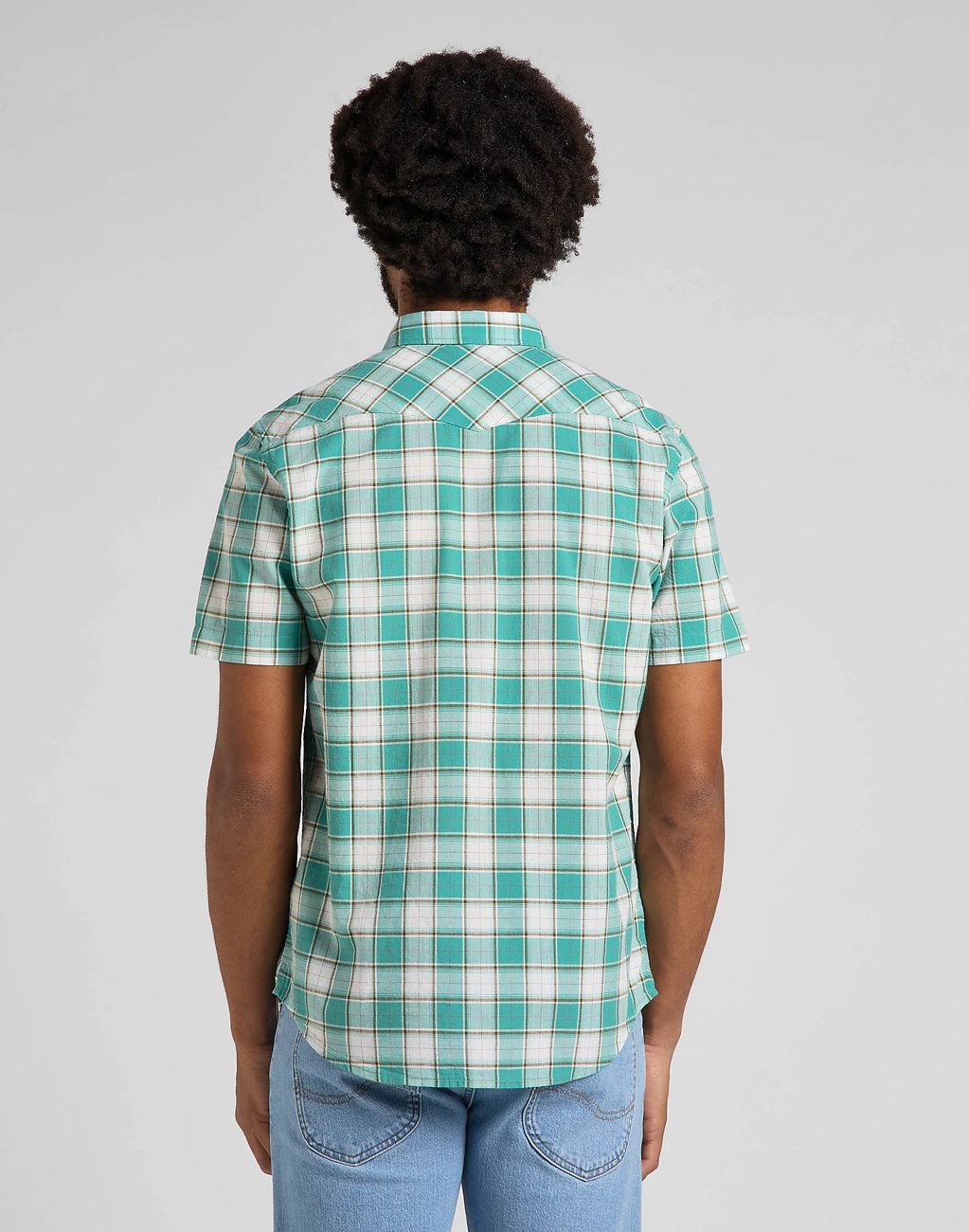 Męska Koszula Lee SS Western Shirt Teal Wash L66OOBUB 112145388