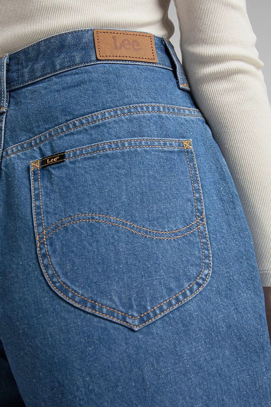 LEE STELLA TAPERED DAMSKIE SPODNIE JEANSOWE STONEWASH AVA L31JOMTU 112143808