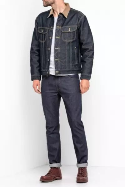 LEE STORM RIDER MĘSKA KURTKA JEANSOWA LOGO GUZIKI RINSE L87BRD36 112122887