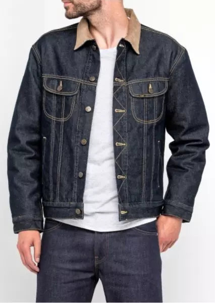 LEE STORM RIDER MĘSKA KURTKA JEANSOWA LOGO GUZIKI RINSE L87BRD36 112122887
