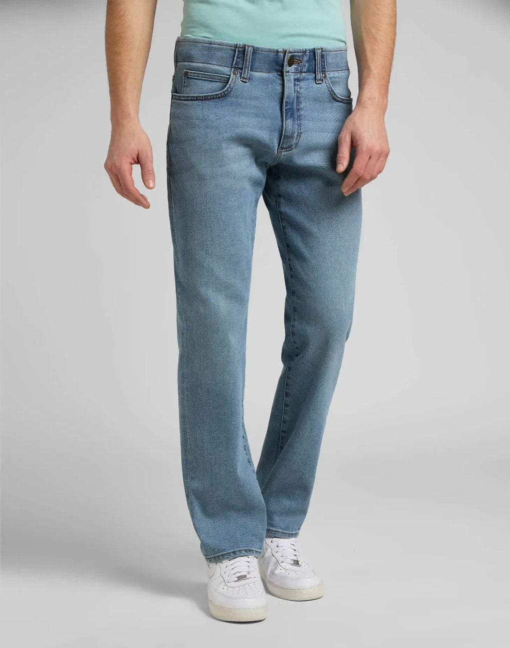LEE STRAIGHT FIT XM MĘSKIE SPODNIE JEANSOWE FIELD BLUE L71WVTAG 112145537
